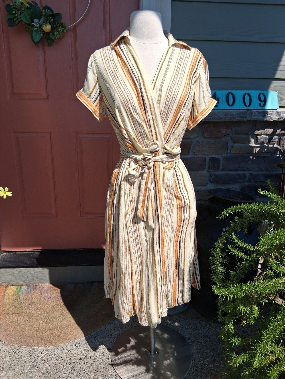 Wayward Fances EShakti Surprise Stripe Wrap Dress